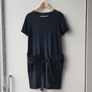 Cos Large Front Pocket Tie Waist Knit Tshirt Dress
